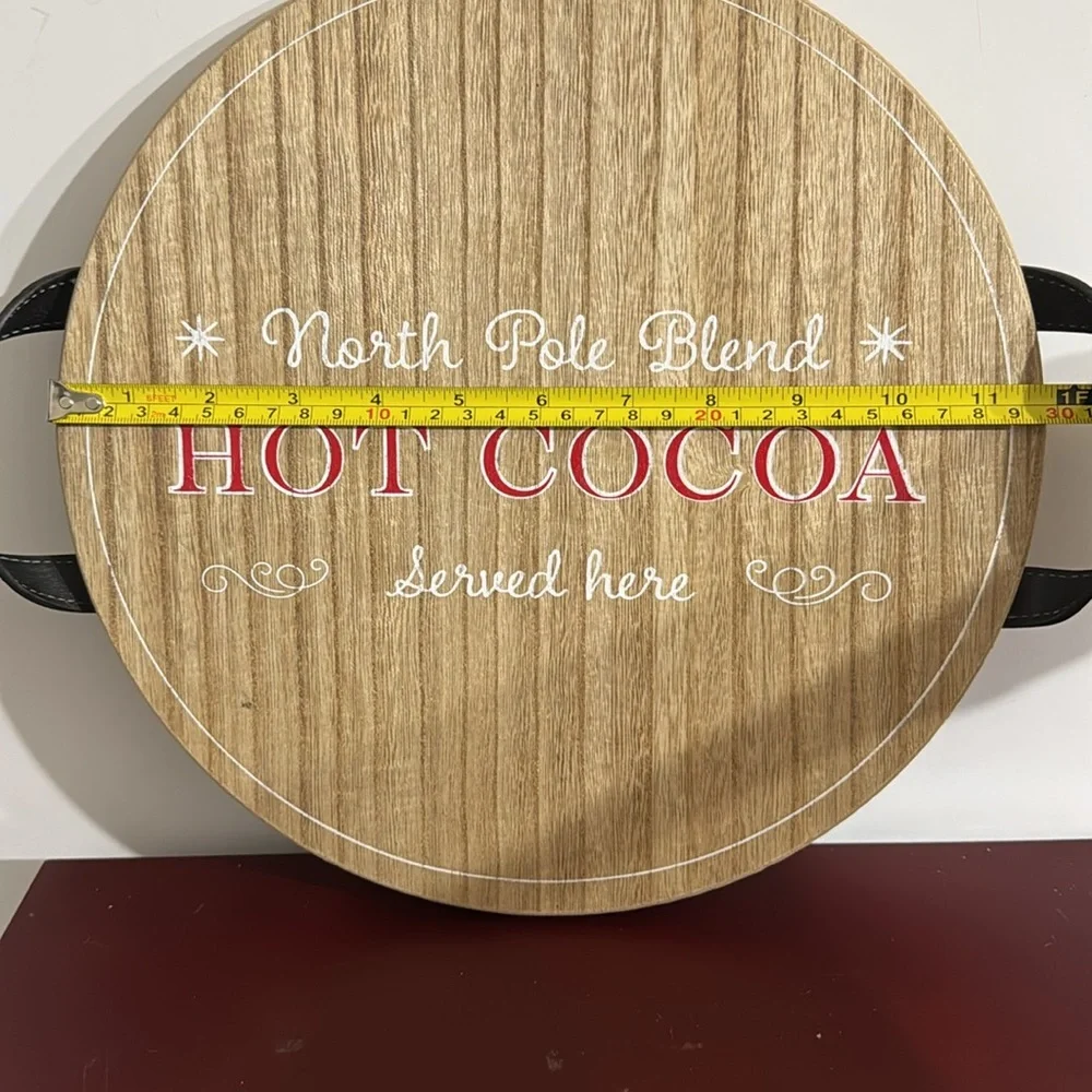 Round Holiday North Pole Blend, Hot Chocolate Serving Here, Hot Cocoa Tray